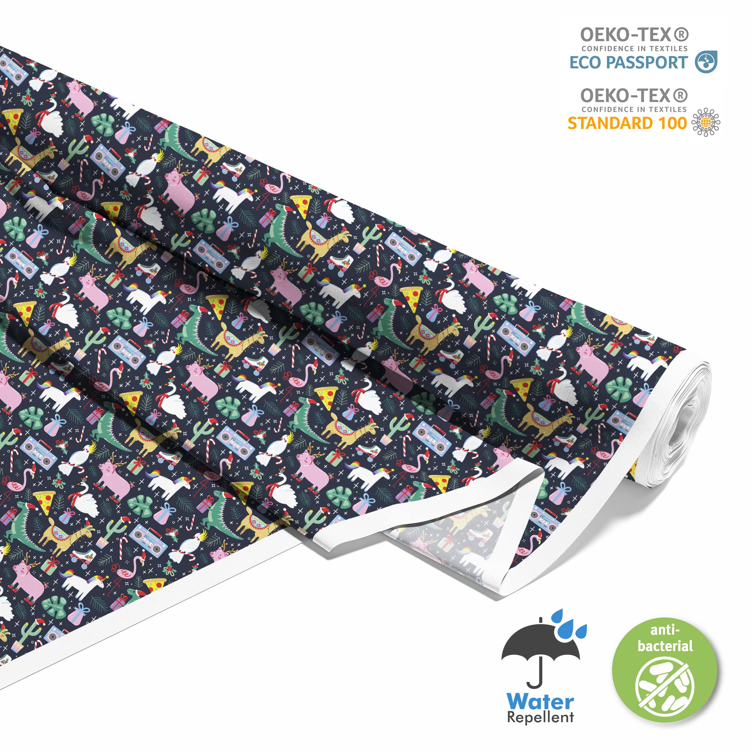 HEKO PANELS Oxford Wasserdichte Meterware Canvas Polyester Stoff Zum Nähen, Möbel- und Dekostoffe, Handwerken, Wasserabweisend, Blickdicht, Feiertage - 5 Meter 155 x 500 cm
