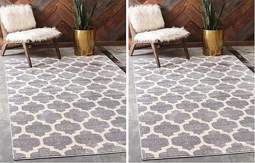 Vista 389 de Unique Loom Trellis Collection - Alfombra estilo marroquí de enrejado gris oscuro (8' 0 pies x 11' 0 pies)