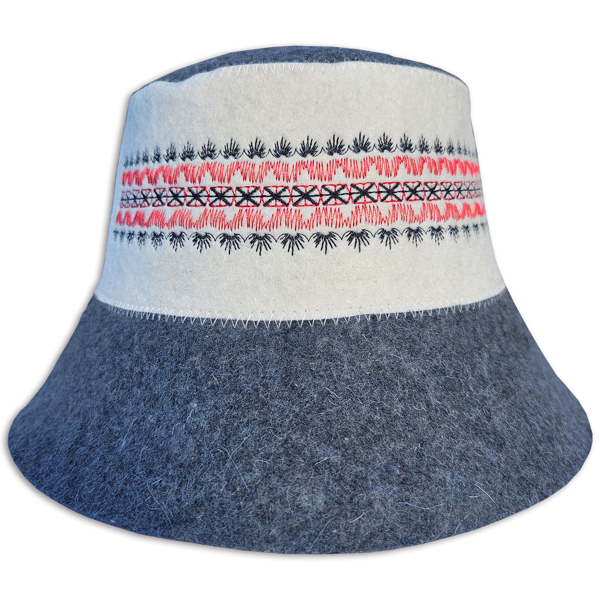 Prinzeps Men's Grey-White Sauna Hat Perfect Sauna Hat Made Of 100% Felt - Sauna Hat Felt Hat Sauna Hat Headgear - Sauna Gifts For One Size