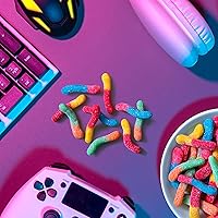 Vista 8 de Trolli Sour Brite Crawlers, Candy, Cherry-Lemon, Strawberry-Grape & Orange-Lime, Sweet and Sour, Gummy Worms, 7.2 oz