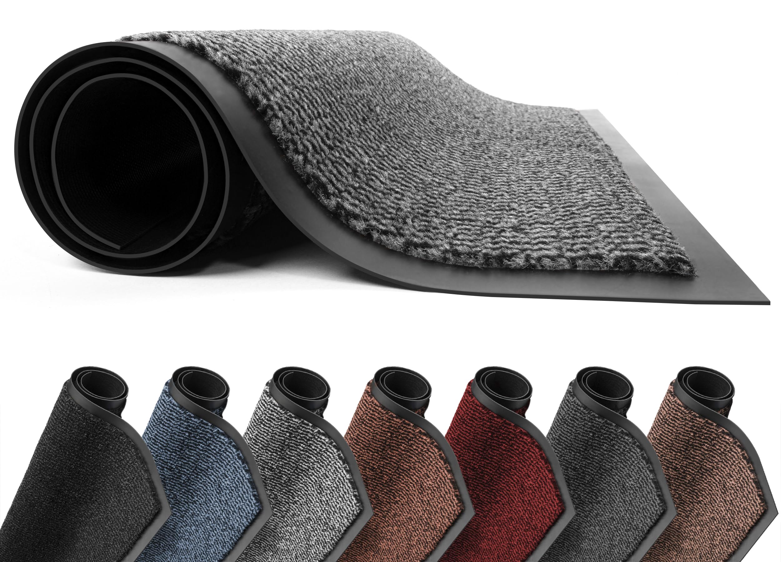 FB FunkyBuys Washable Door Mats - Heavy Duty, Non-Slippery & Stylish Floor Mat - Door mat indoor Large Rubber Indoor & Outdoor Doormats for Perfect Dust Grabbing (Grey-waved, 40 x 60 CM) — view 26