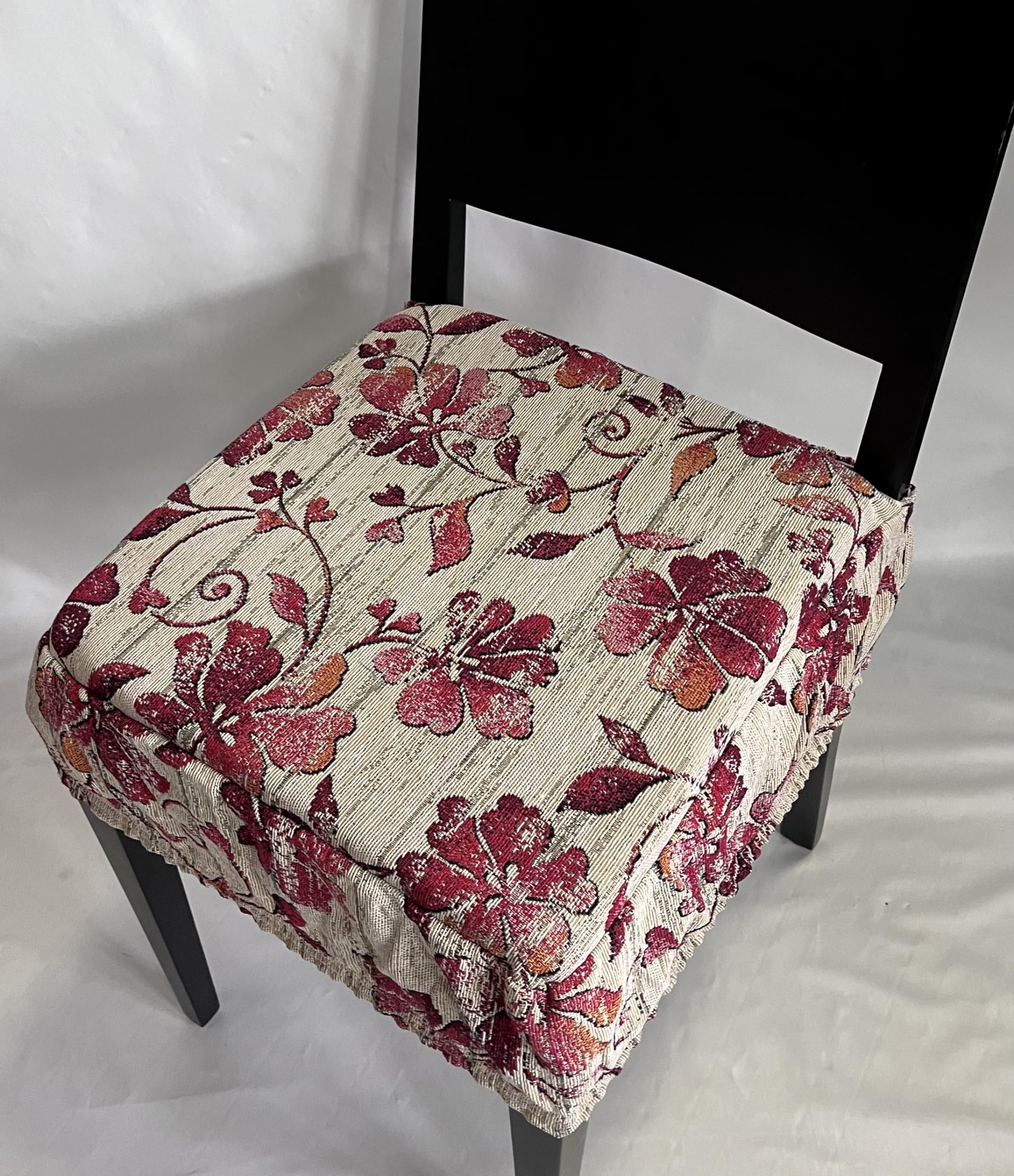 PASSION Set 6 Cuscini Poliestere Coprisedia Imbottito Sedie Cucina Tartan Scozzese Laccetti Rosso