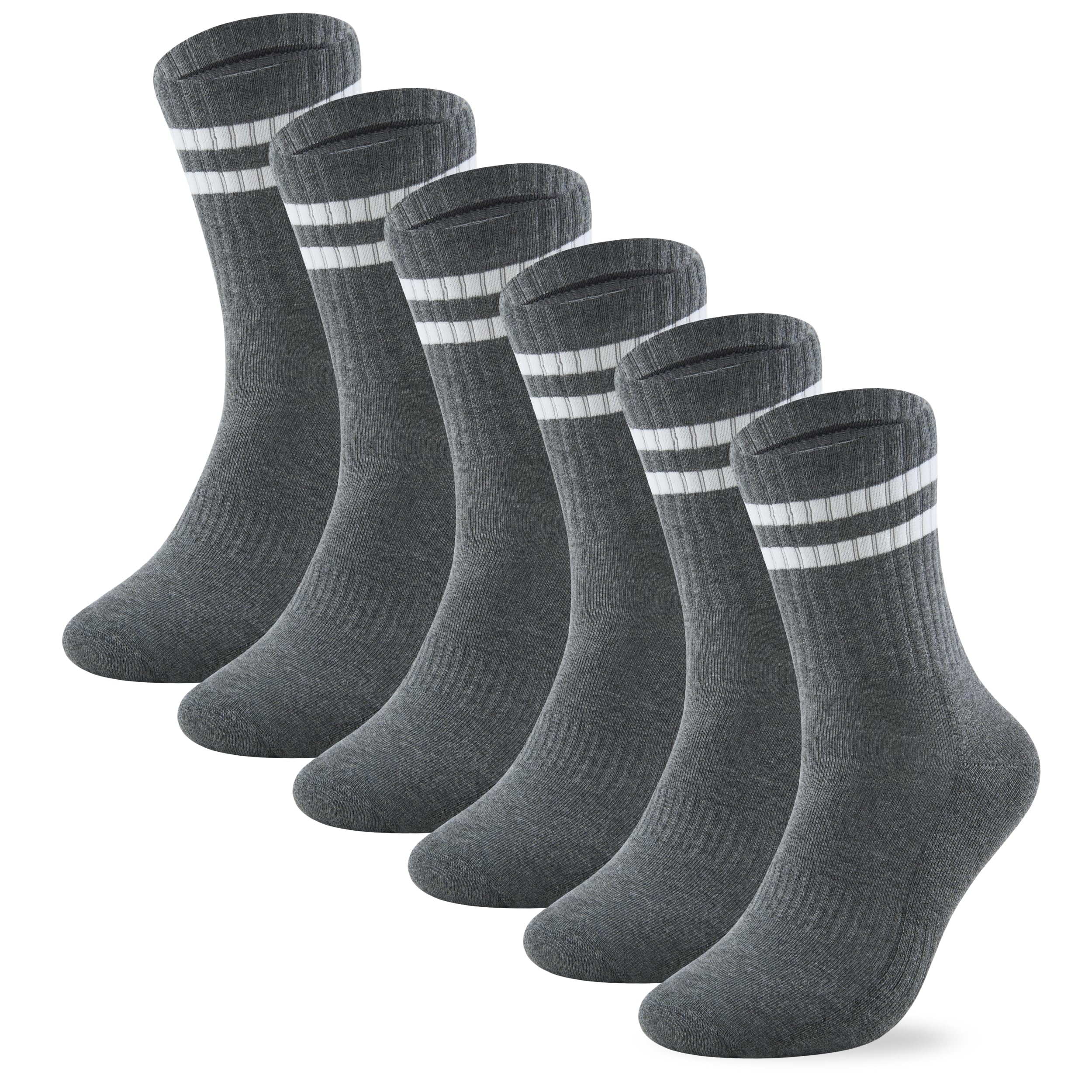 PANDA FOOD 3 Pairs Premium Bamboo Crew Socks | Anti-Blister Seamless Breathable Socks for Exercise, Gym or Casual Wear | Unisex Men and Women | 3 Pack UK | Slate | 7-12