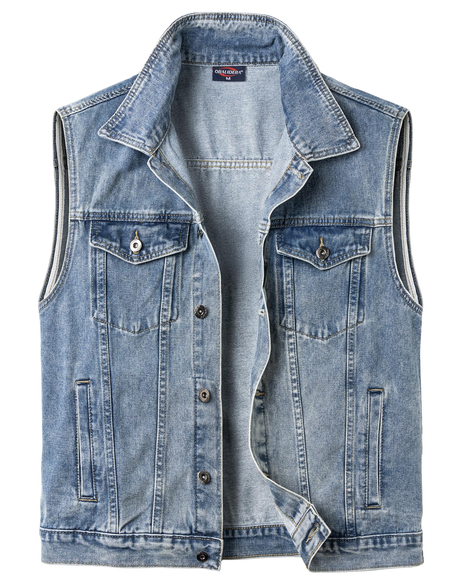 Homme Gilet Sans Manches en Jeans Veste Vintage Denim Rock Gilet Moto Cowboy Biker Jean