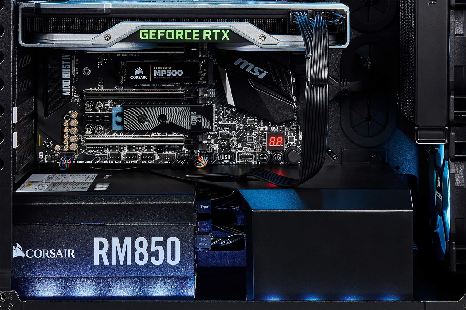 Corsair RM850, RM Series, 80 Plus Gold Certified, 850 W Fully Modular ATX Power Supply - Black