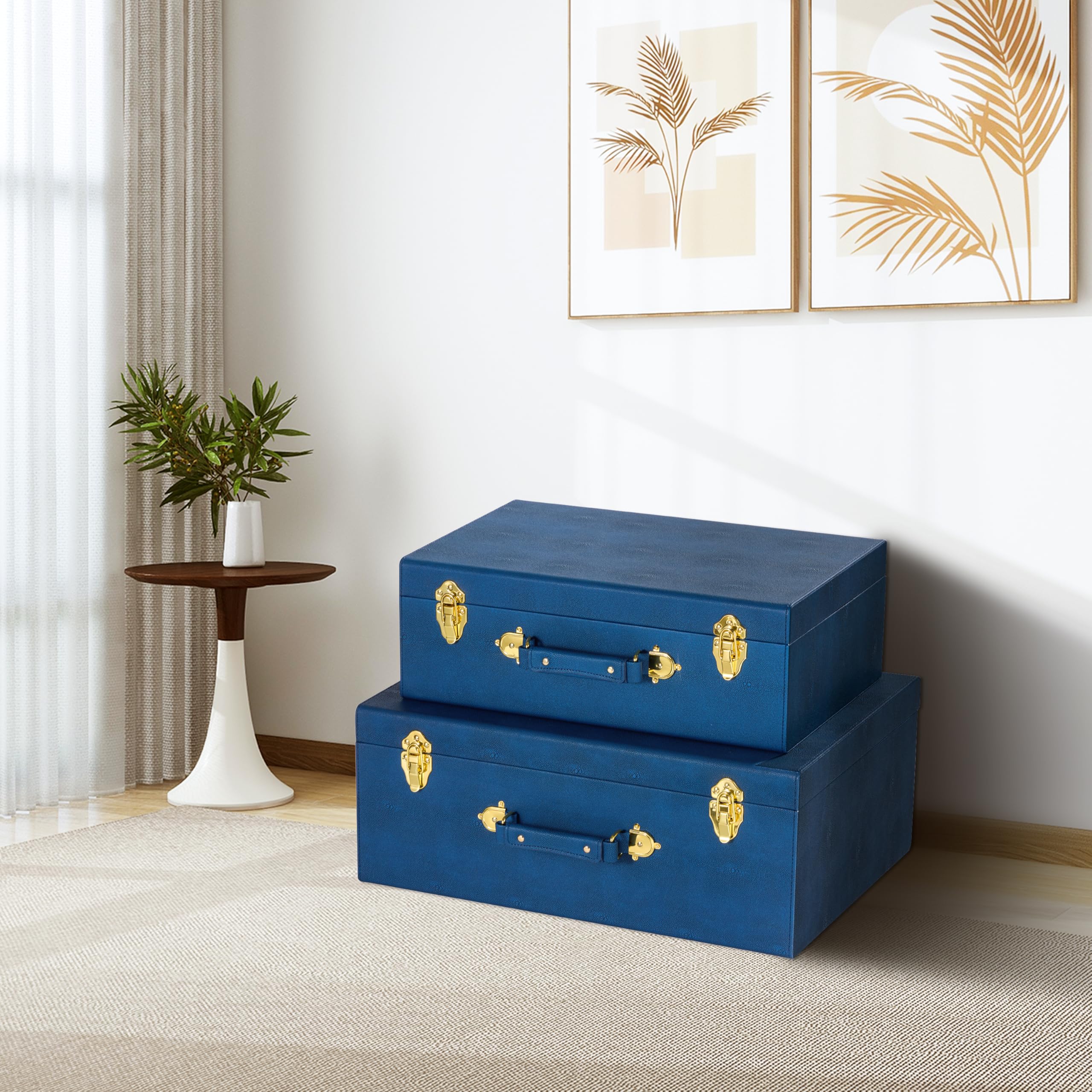 Amazon.com: Sagala Set of 2 Large Decorative Trunks With Handle