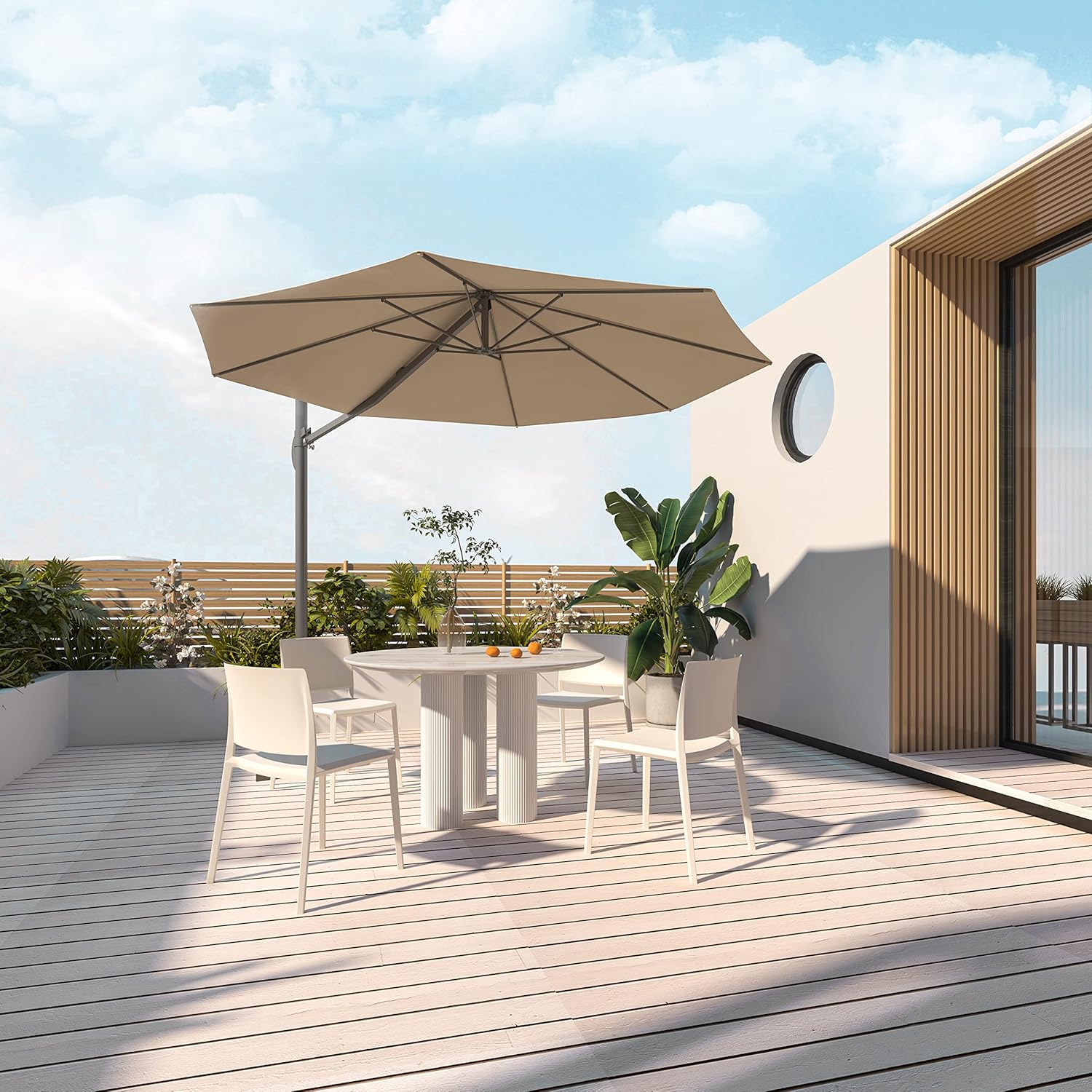 LESHI Modern Dining Chair Stackable Plastic Chair with Back Armless for Dining Living Room Garden Patio Balcony Work Desk Kitchen (Set of 4,White)