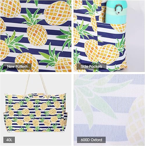 Miniatura 5 de LEVOTIYER Bolsas de playa para mujer Bolsa de playa extra grande Bolsas de playa impermeables a prueba de arena para piscina, gimnasio y viajes