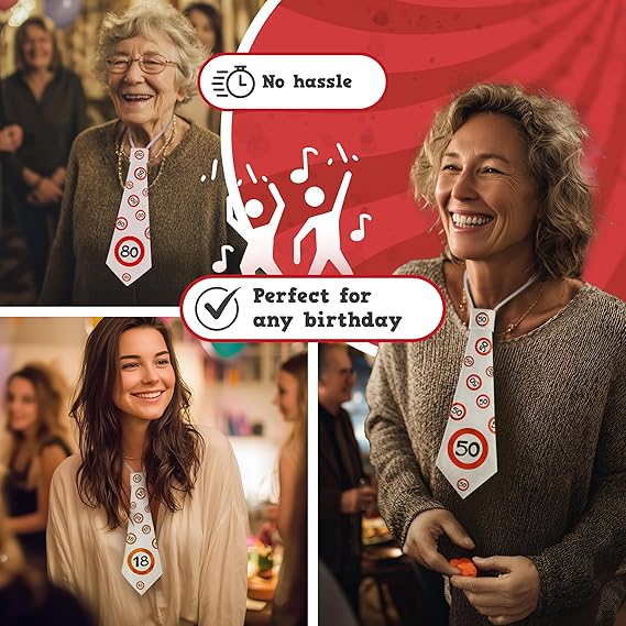 Tiwoca verjaardagscadeau – rood-witte stropdas met