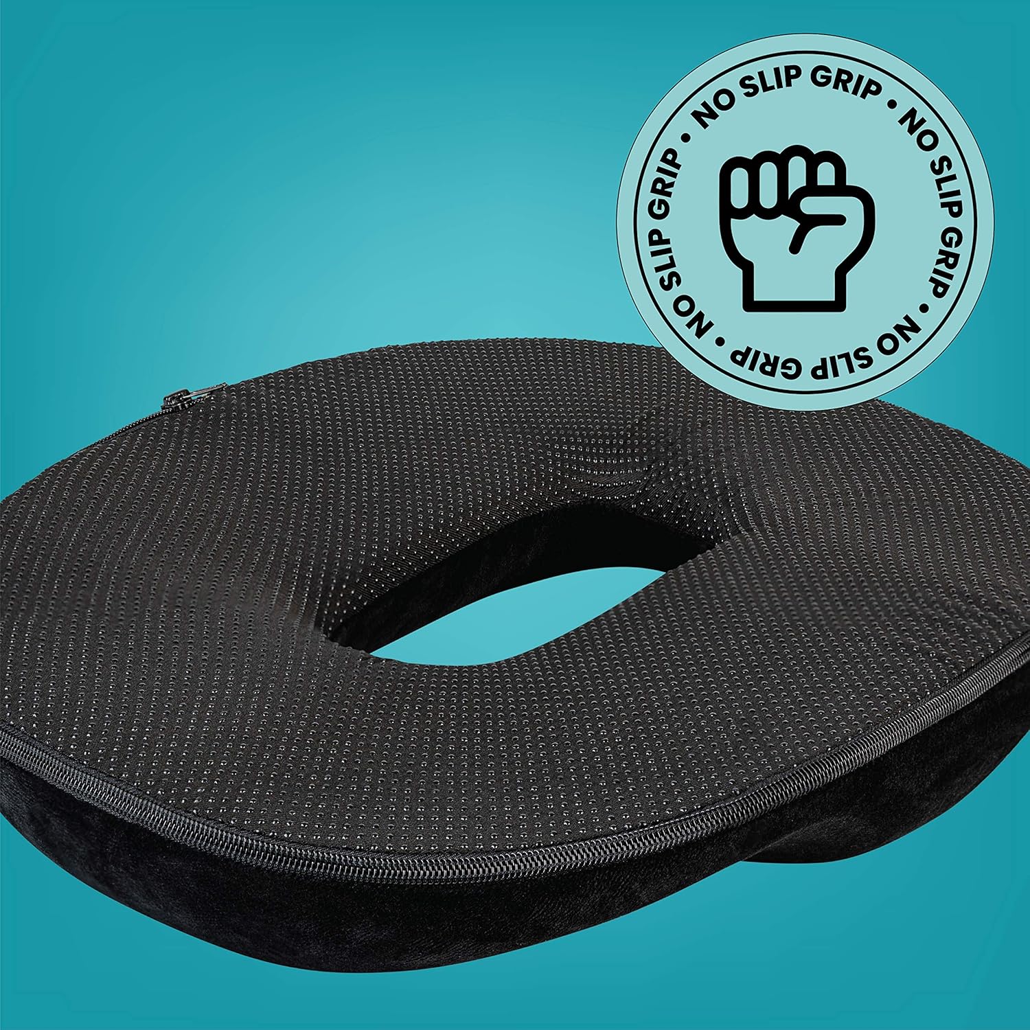 Healthy Spirit Donut Tailbone Pillow Hemorrhoid Cushion Donut Seat Cushion for Tailbone Coccyx Memory Foam Comfort, Black : Health & Household