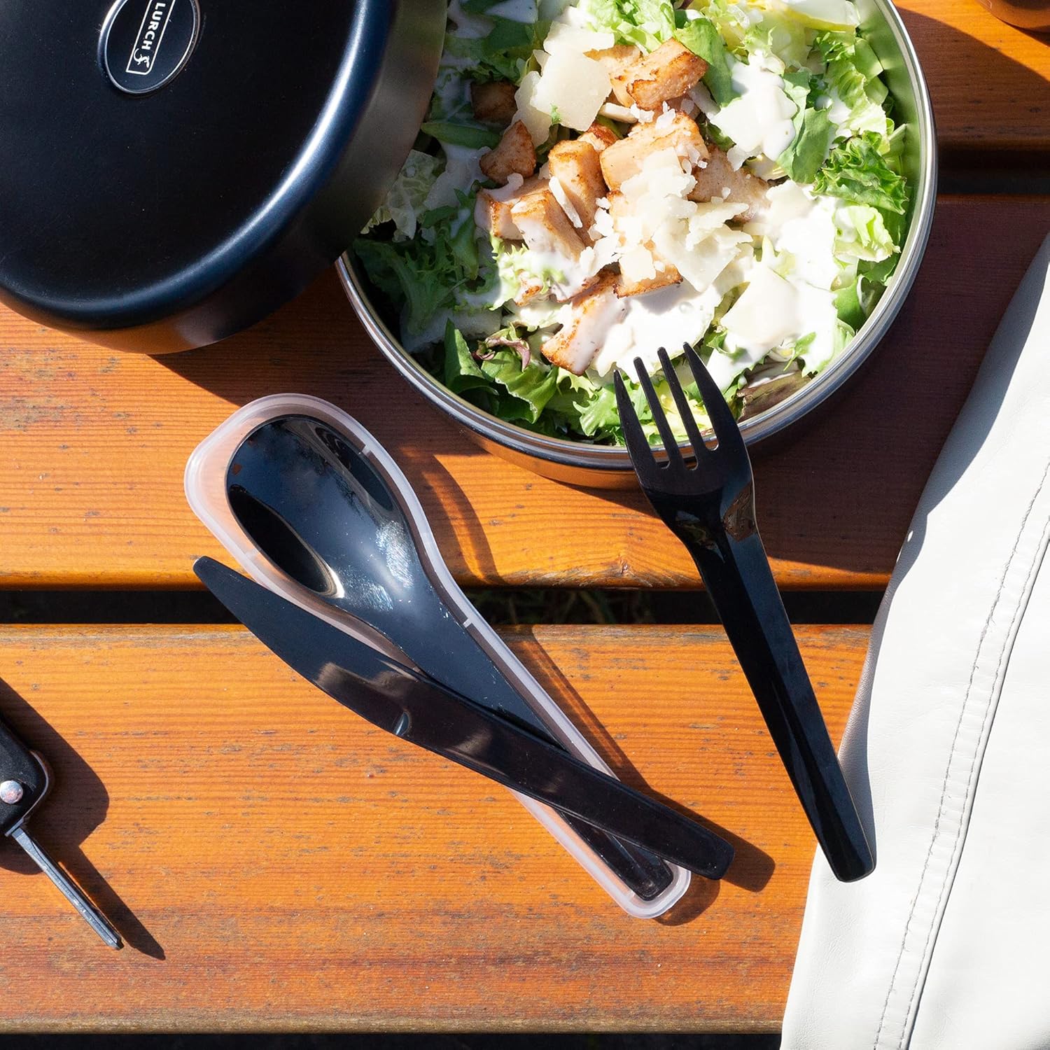 Lurch 240875 Cutlery To-Go 3-Piece Stainless Steel with Transport Case Anthracite