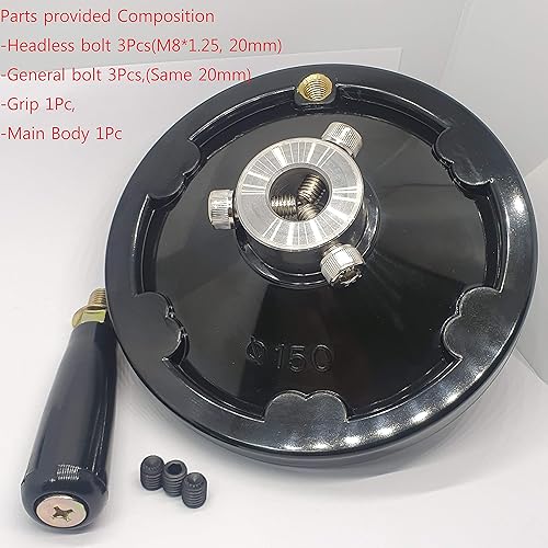 Miniatura 4 de Rueda de mano OD 6" Ultimate para cualquier máquina, se ajusta a ejes de 3/4" (19.10mm) o más pequeños, ideal para sierra de mesa, fresadora, torno