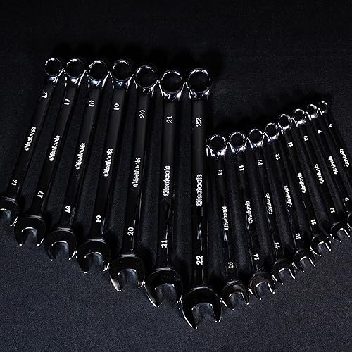 Miniatura 6 de Olsa Tools Juego de 15 llaves combinadas métricas, tamaños 0.315-0.866 in, irrompible, acero al cromo vanadio, policarbonato