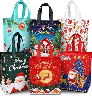 6 Pack Christmas Gift Bags 8.7x4.3x10.6IN
