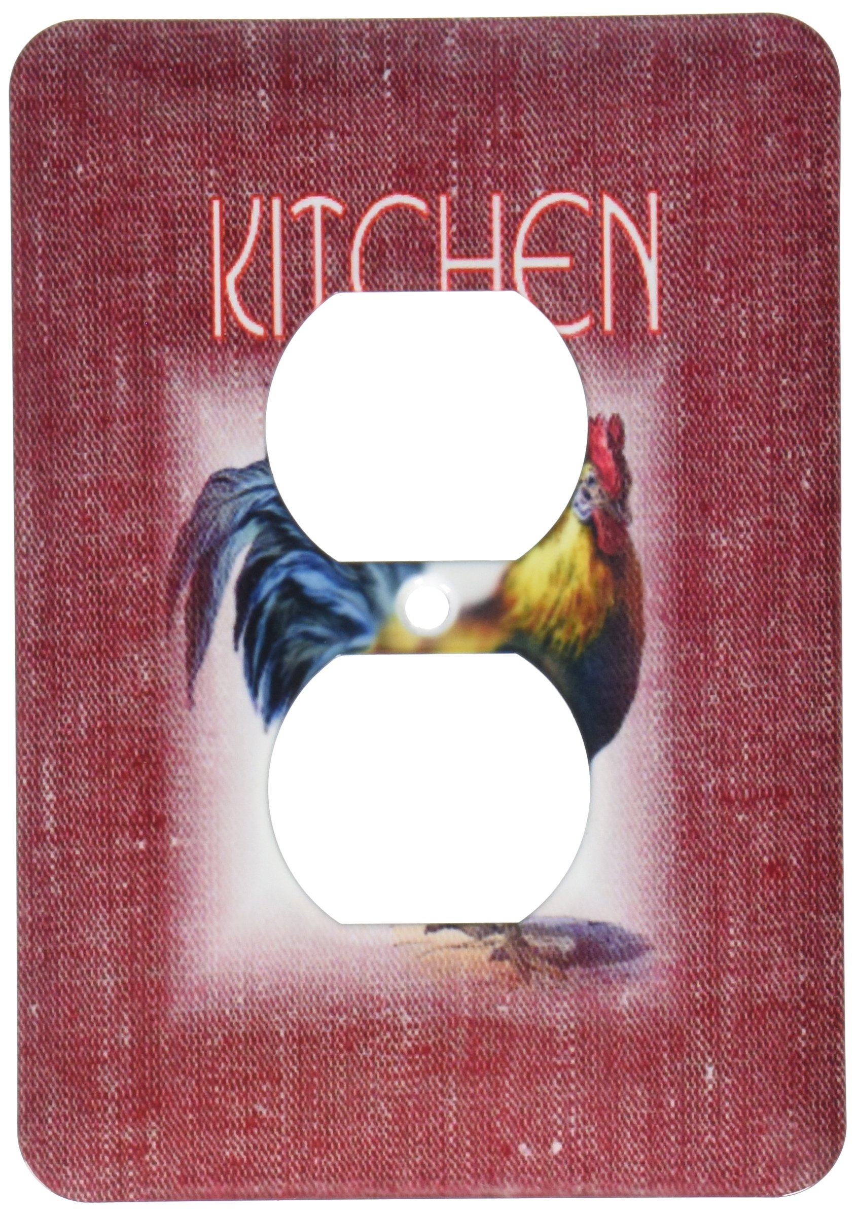 Cache-prise coq jean rouge 3dRose cuisine pour cacher vos prises