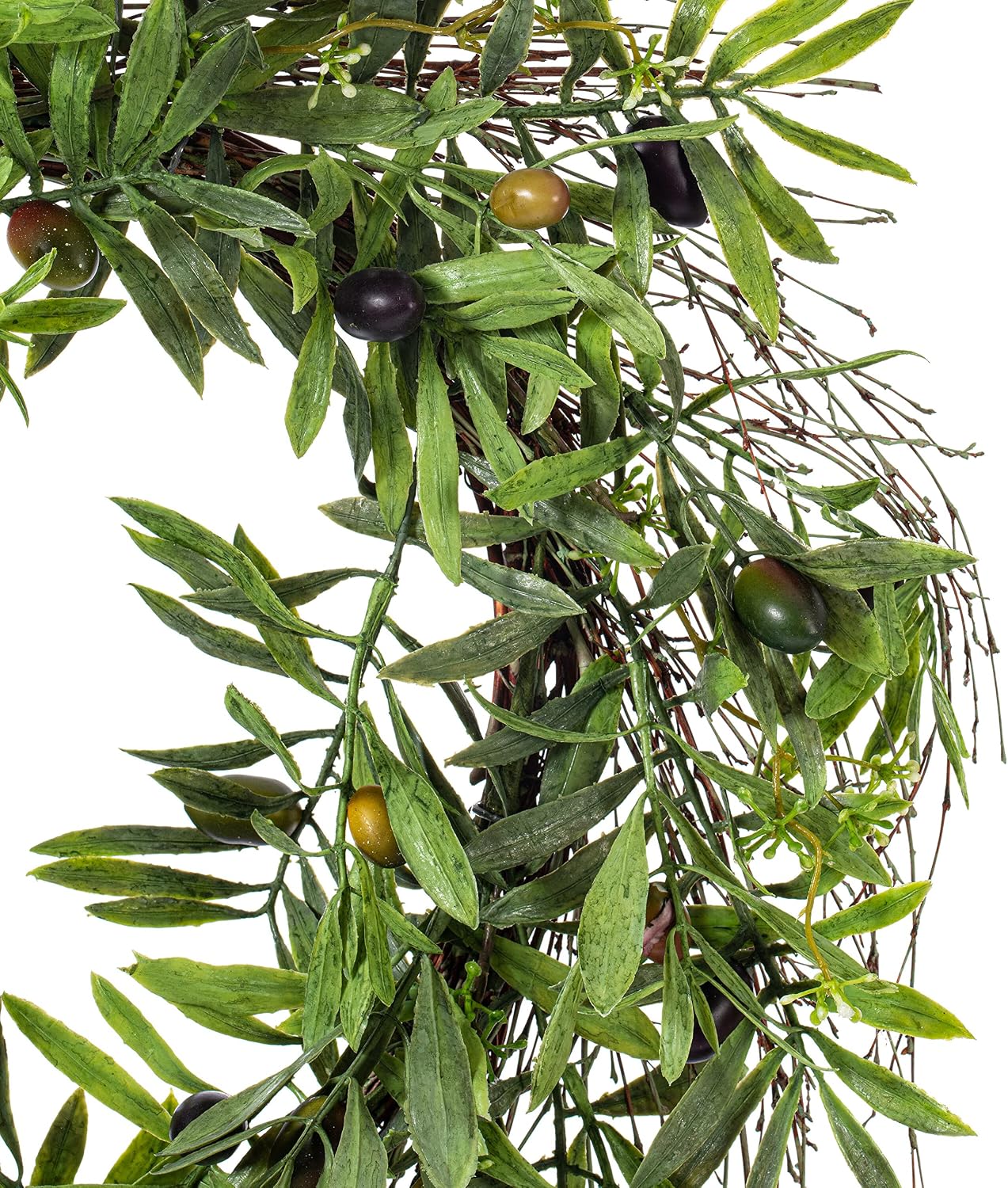 Vickerman 24" Artificial Green Leaf Olive Wreath - Premium Home Floral Decor for Front Door and Home Decoration - Maintenance Free - Green Olive Wreath