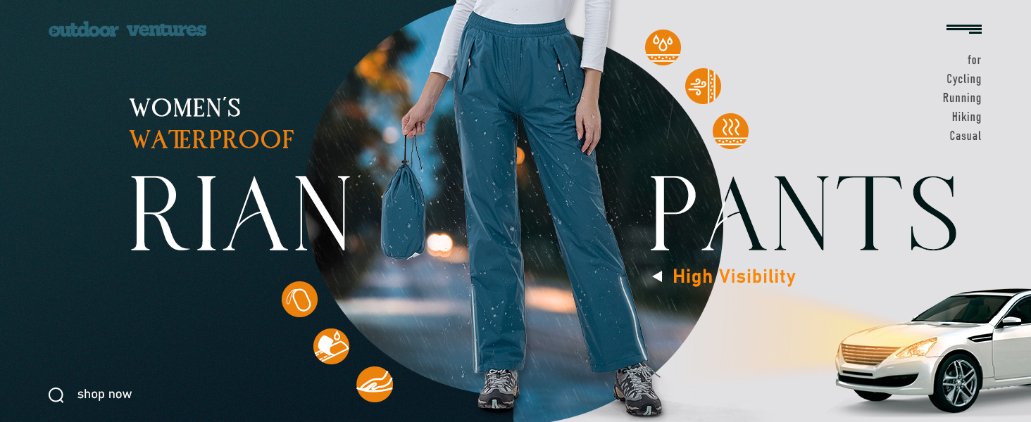 Women's Ultralight Rain Pants | Lightest Waterproof Breathable Hiking - View #10