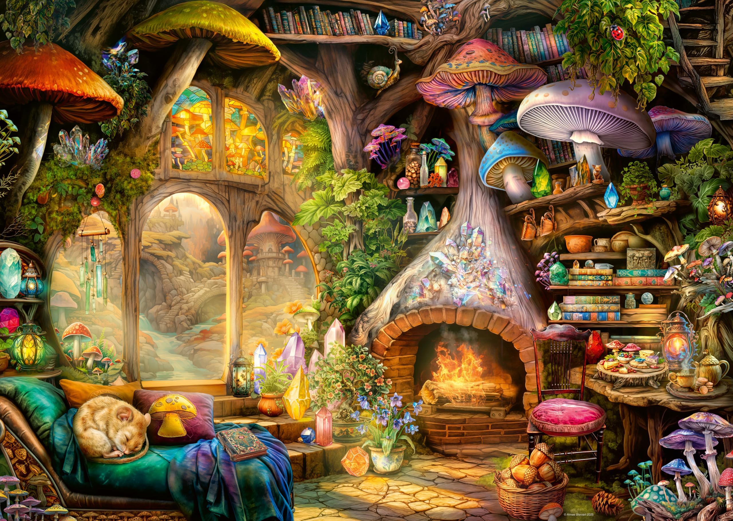 Mushroom Cottage 1000 Piece Jigsaw Puzzle for Adults and Kids Age 12 Years Up