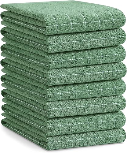 Miniatura 43 de Homaxy Toallas de cocina de rizo de algodón 100% (gris oscuro, 13 x 28 pulgadas), diseño a cuadros, suaves y súper absorbentes, paquete de 8