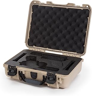 Nanuk 910 2UP Waterproof Hard Case w/Custom Foam Insert for Glock Pistols - Tan