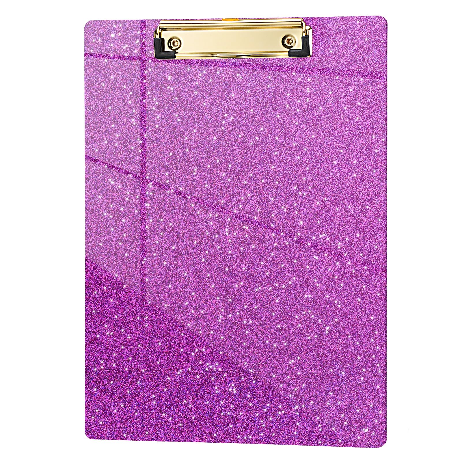 Hongri Plastic Acrylic Glitter Clipboard, 8.5x11" Stardard Letter A4 Size Clipboards for Classroom, Taecher, Women.Cute Confetti Clip Board, Office