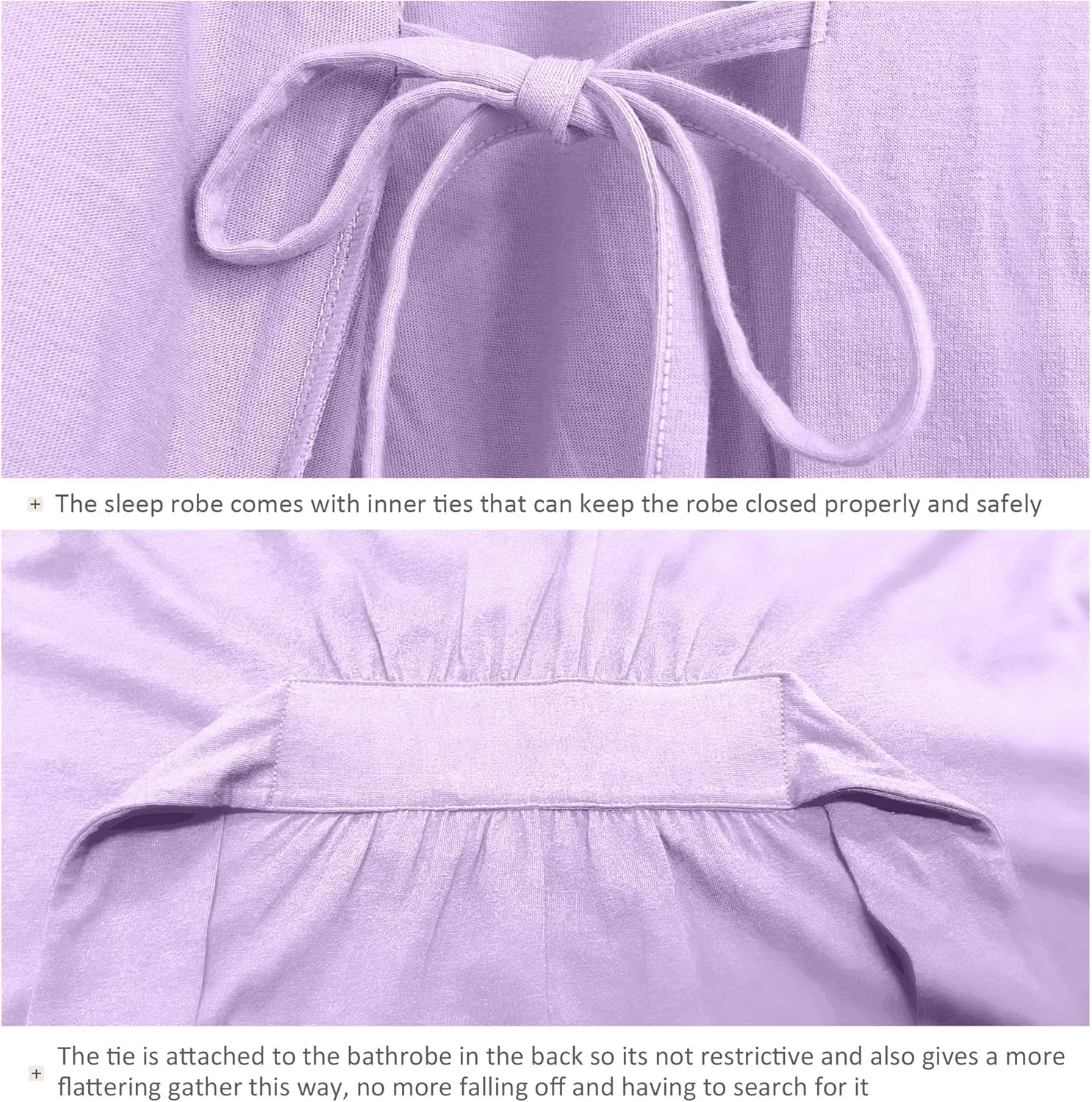 COLORFULLEAF Womens Bamboo Short Robes Lightweight Kimono Cotton Robe Soft Knit Bathrobe Ladies Loungewear with Pockets - Image 5