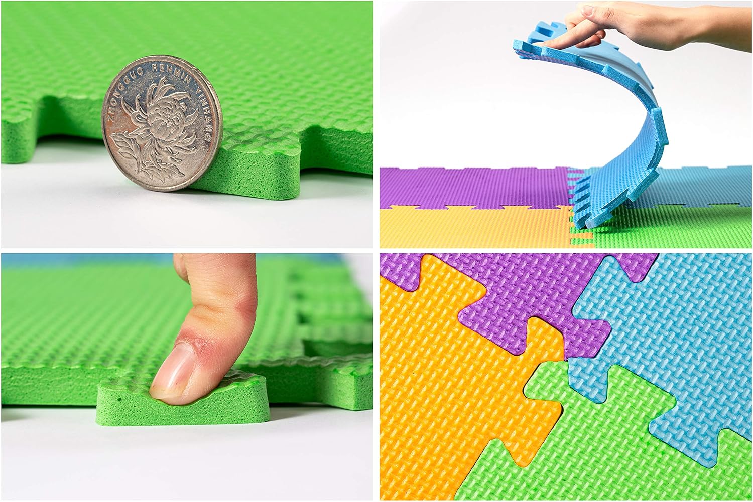 Foam Play Mat - 29x29cm Multi Colour Floor Mats 9 Pack - Comfortable Cushiony Foam Floor Puzzle Mat for Kids & Toddlers