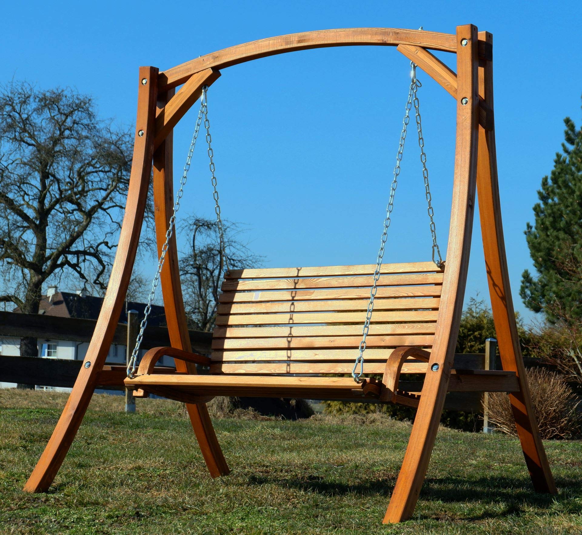 ASS Design Hollywoodschaukel Gartenschaukel Hollywood Schaukel KUREDO-OD aus Holz Lärche
