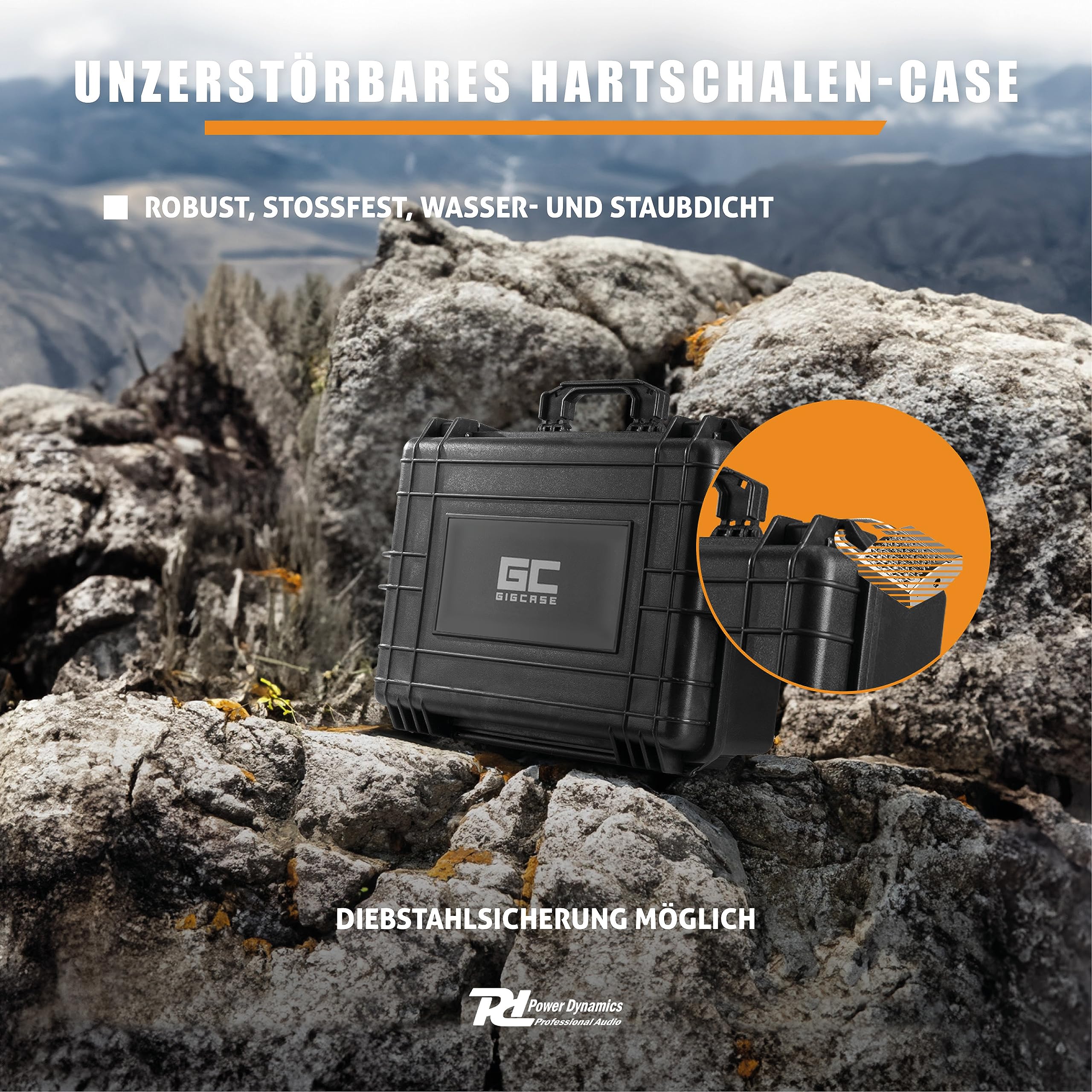 Power Dynamics GIGCase26, Universal Hard Case Kamera Koffer Schaumstoff, DJ Koffer, Foto Koffer, Schutzkoffer, DJ Universalkoffer, Wasserdichter Koffer, Transportkoffer mit Schaumstoff, Schwarz