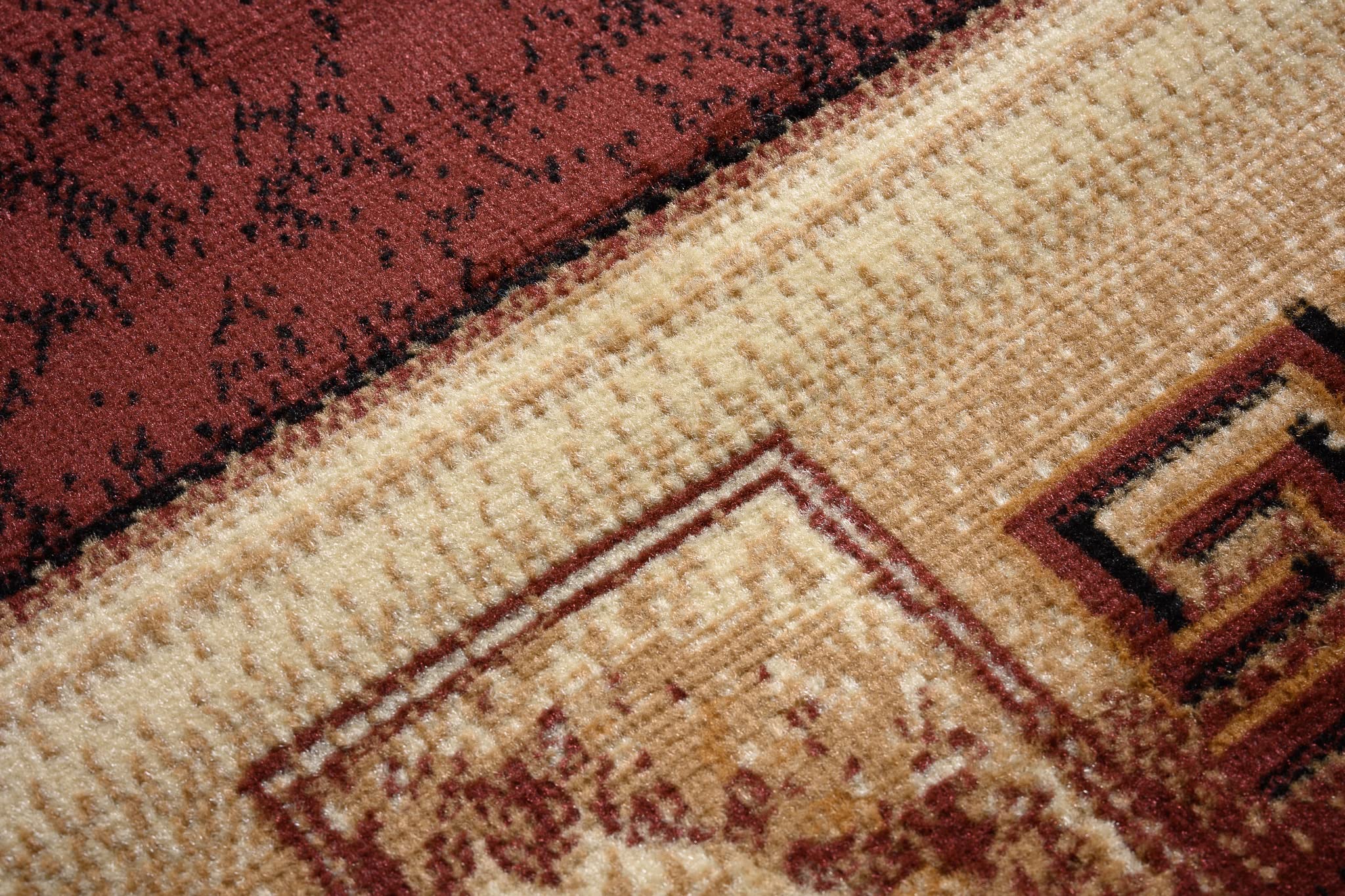 TAPISO Atlas Tappeto Salotto Moderno Pelo Corto Design Astratto Fiori Cornice Motivo Geometrico Floreale tonalità Marrone Oeko-Tex Soggiorno Sala Camera Ufficio 130 x 190 cm