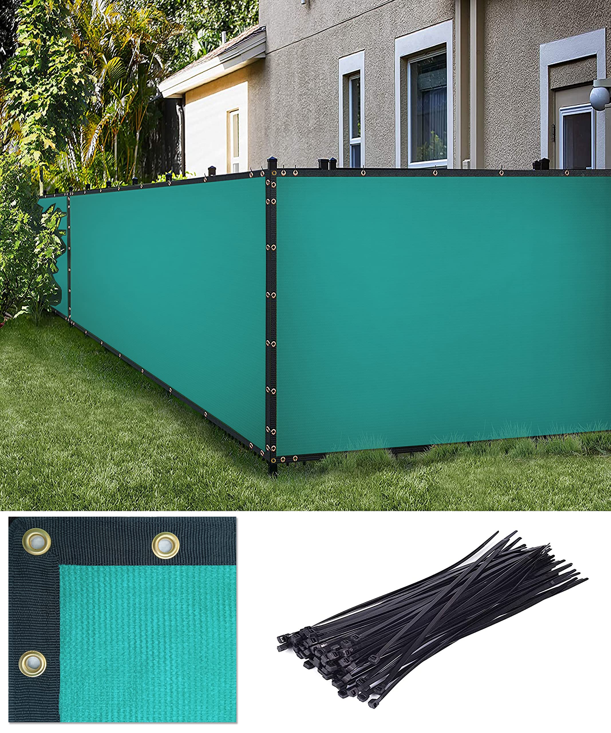 FREDDO Privacy Screen Fence Shade Net for Balcony, Garden, Terrace & Outdoor Fence – Heavy Duty with Polyester Band, Brass Eyelets & Tie Cords (Green, 1 x 10 Mtr) discount deal