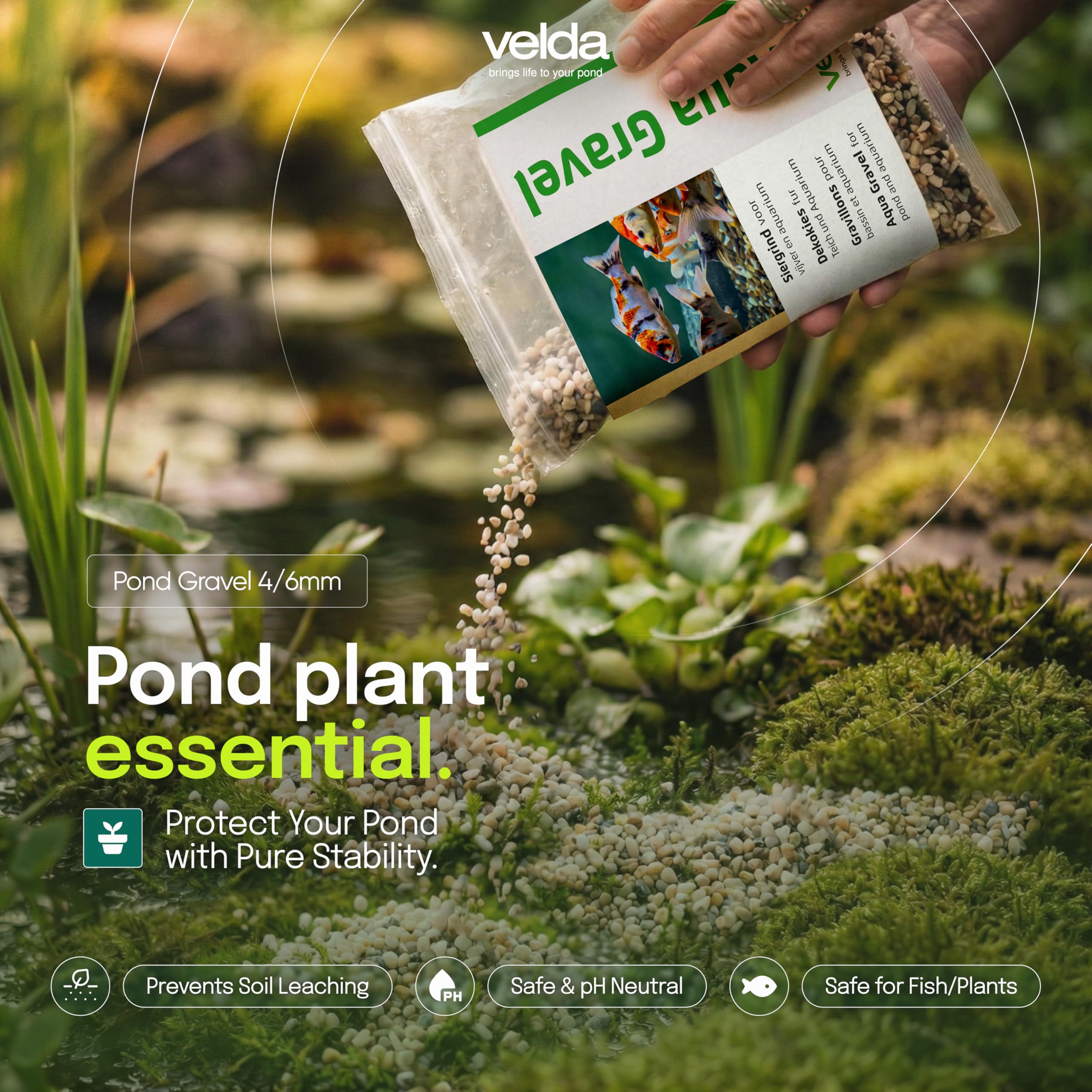 velda Grana di ghiaia da 4/6 mm - Sacchetto da 2,5 kg