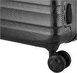 Amazon Basics Valise Rigide Petite - Bagage à Main Extensible ABS avec 4 Roulettes Doubles Pivotantes - Résistante aux Rayures et Légère - 55 x 37,5 x 25,5cm - Noir - 4