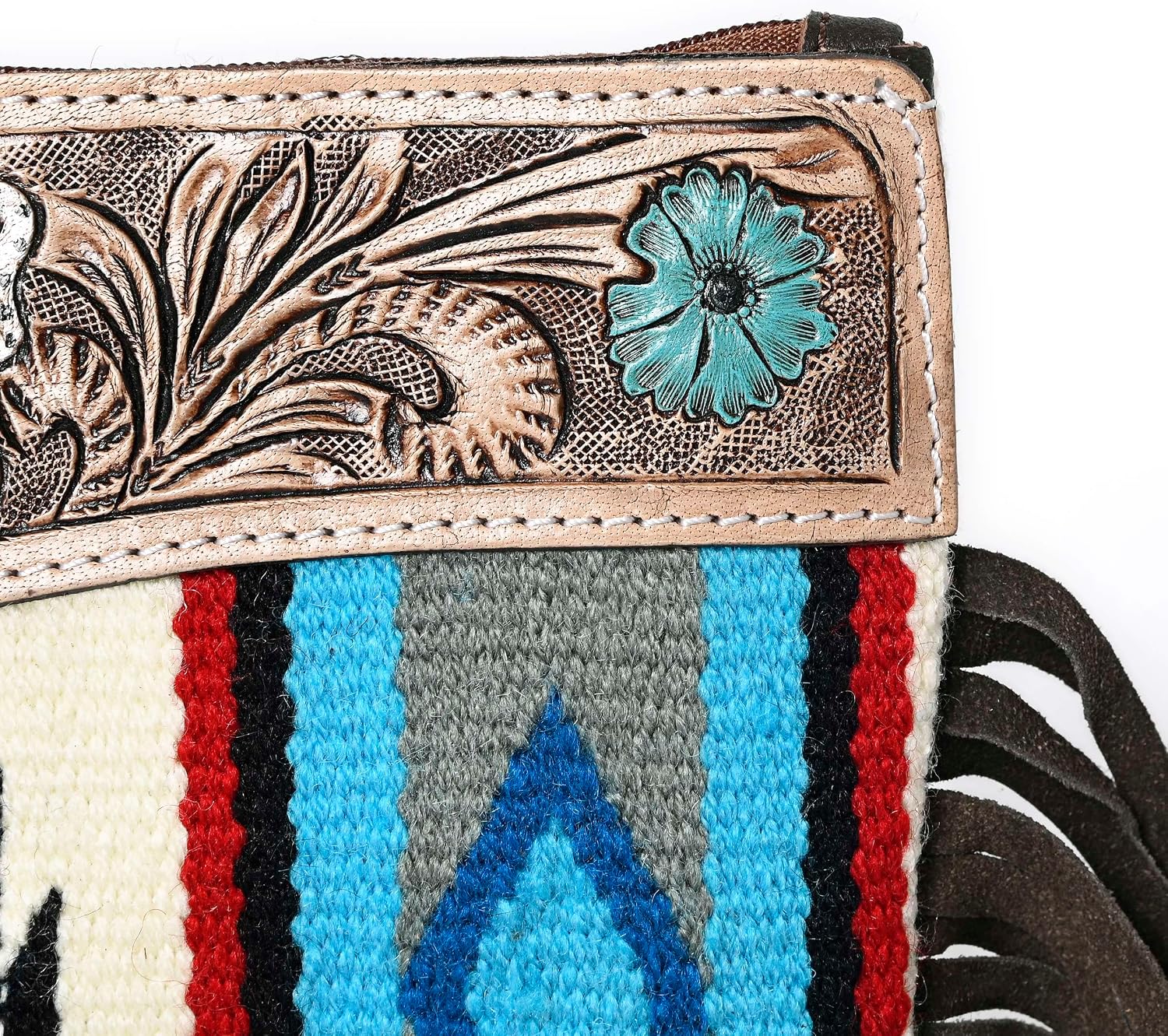 Merbaa Women Monarch Mini Woolen Western Handmade Clutch Wallet- Zipper Foldover Clutch