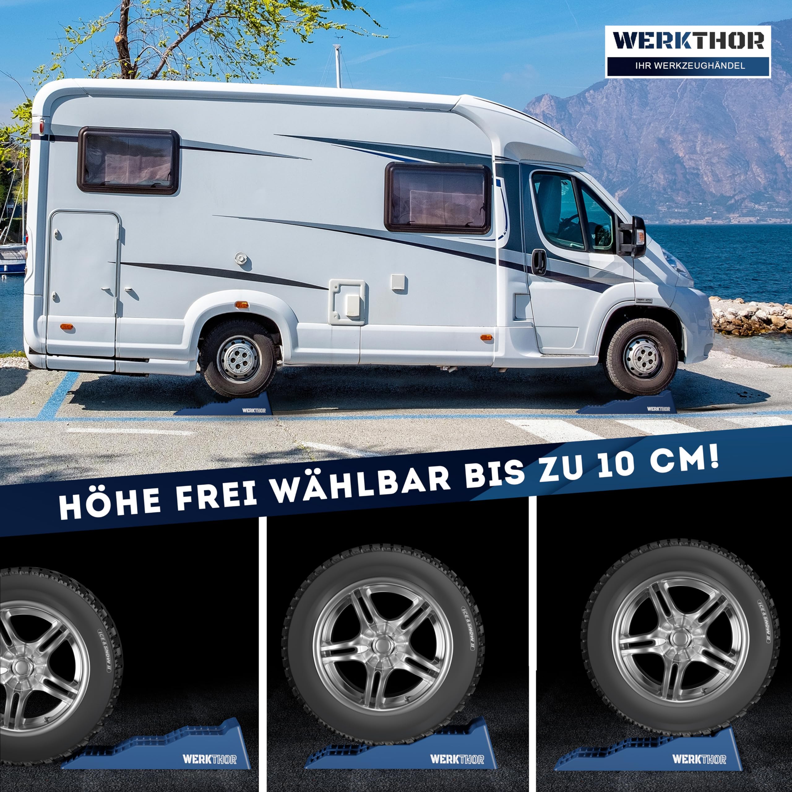 Cunei Per Camper WERKTHOR - Set Da 2, Portata 5 Tonnellate, Per Livellamento Sicuro - Foto 13