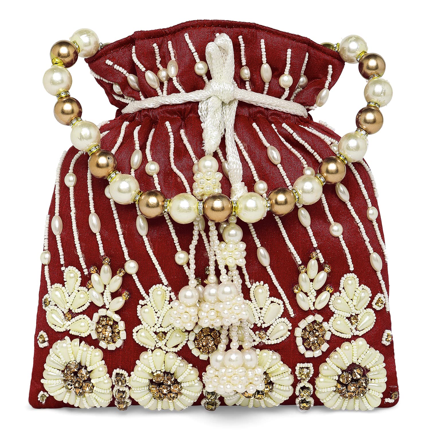 Peora Rani Pink Potli Bag for Women Handmade Evening Wristlet Handbag Stylish Bridal Purse Fashion Bag for Girls (P131RP) (B0BY2SFVF6) Amazon Price History, Amazon Price Tracker