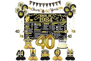 DARUNAXY 40th Birthday Party Decorations for Men, Vintage 1984 Banner and 40 Number Balloons