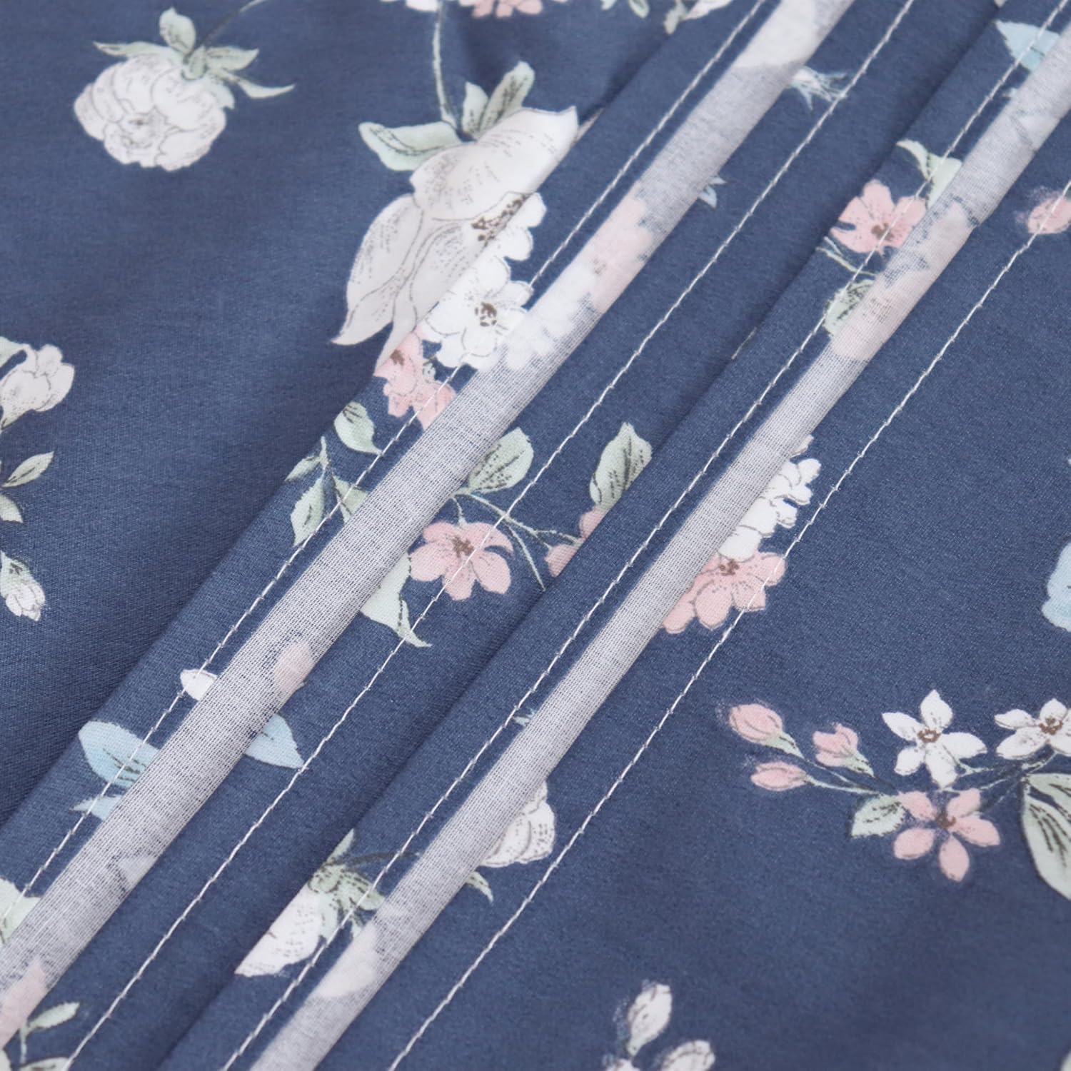 Premium Hotel Quality Blue Twin XL Flat Sheet Only Soft Breathable Pattern Top Sheets Easy Care Decorative Bed Sheet