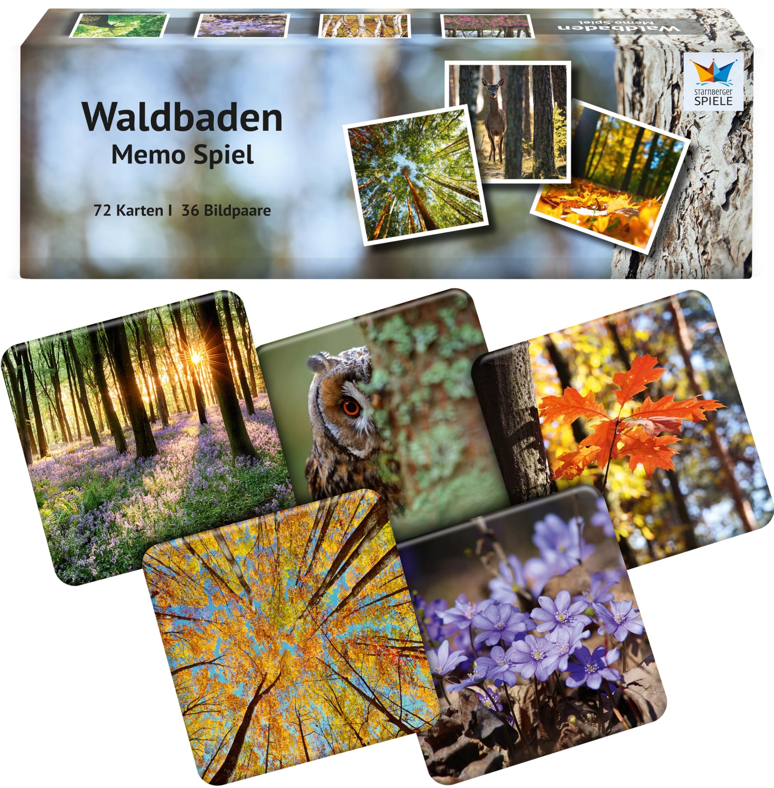Starnberger Spiele - Waldbaden Memospiel - Kartenspiel für Erwachsene und Kinder ab 6 Jahren - Geschenk für Natur- und Waldliebhaber