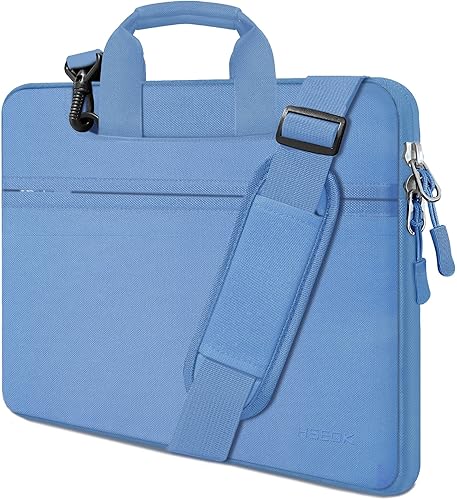 Miniatura 25 de Hseok Bolsa de hombro para laptop de 15, 15.6, 16 pulgadas, maletín, compatible con MacBook Pro de 16 pulgadas 2025-2019 M4 M3 M2 M1, Mac 15.4 Negro