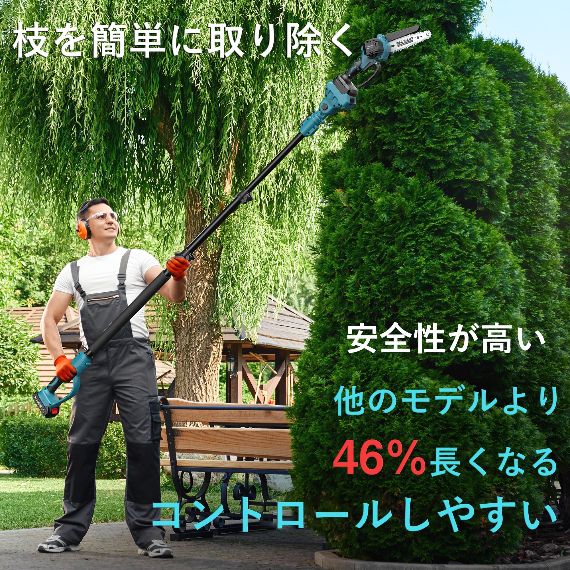 Amazon | KENTEER高枝切り電動チェーンソー6インチブラシレス 