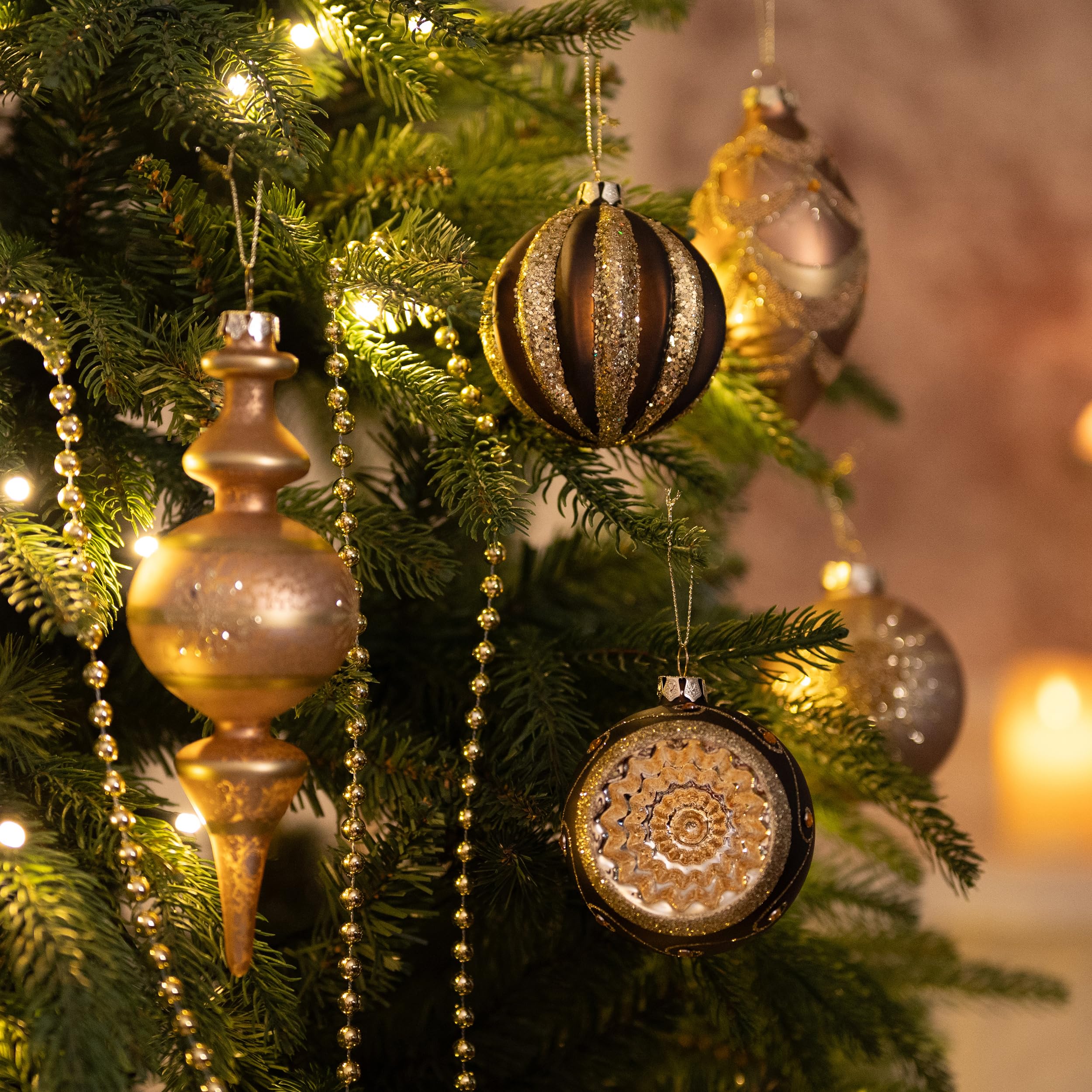 Valery Madelyn Glass Christmas Ornaments Set 10ct Bronze Copper And valery-madelyn-glass-christmas-ornaments-set-10ct-bronze-copper-and