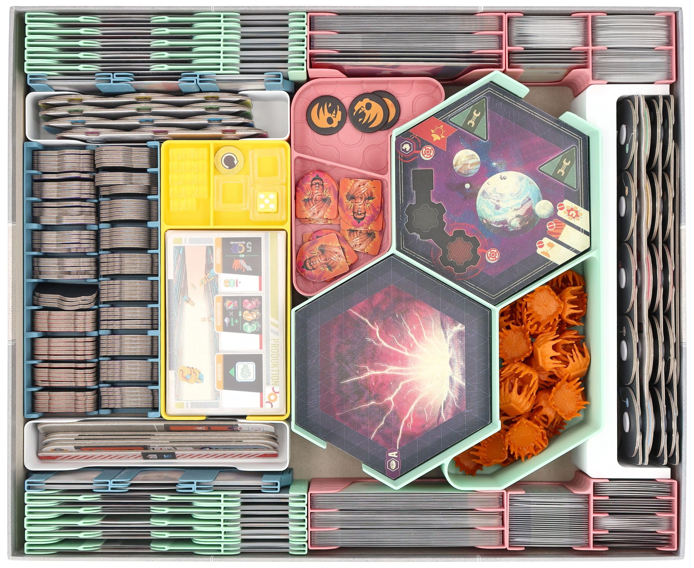 Feldherr Organizer kompatybilny z Voidfall - Insert + Game Aid dla Core Game Box (Retail Edition) - Uchwyt na karty ze stojakiem - Tacki dla graczy i na żetony - Szybka konfiguracja gry