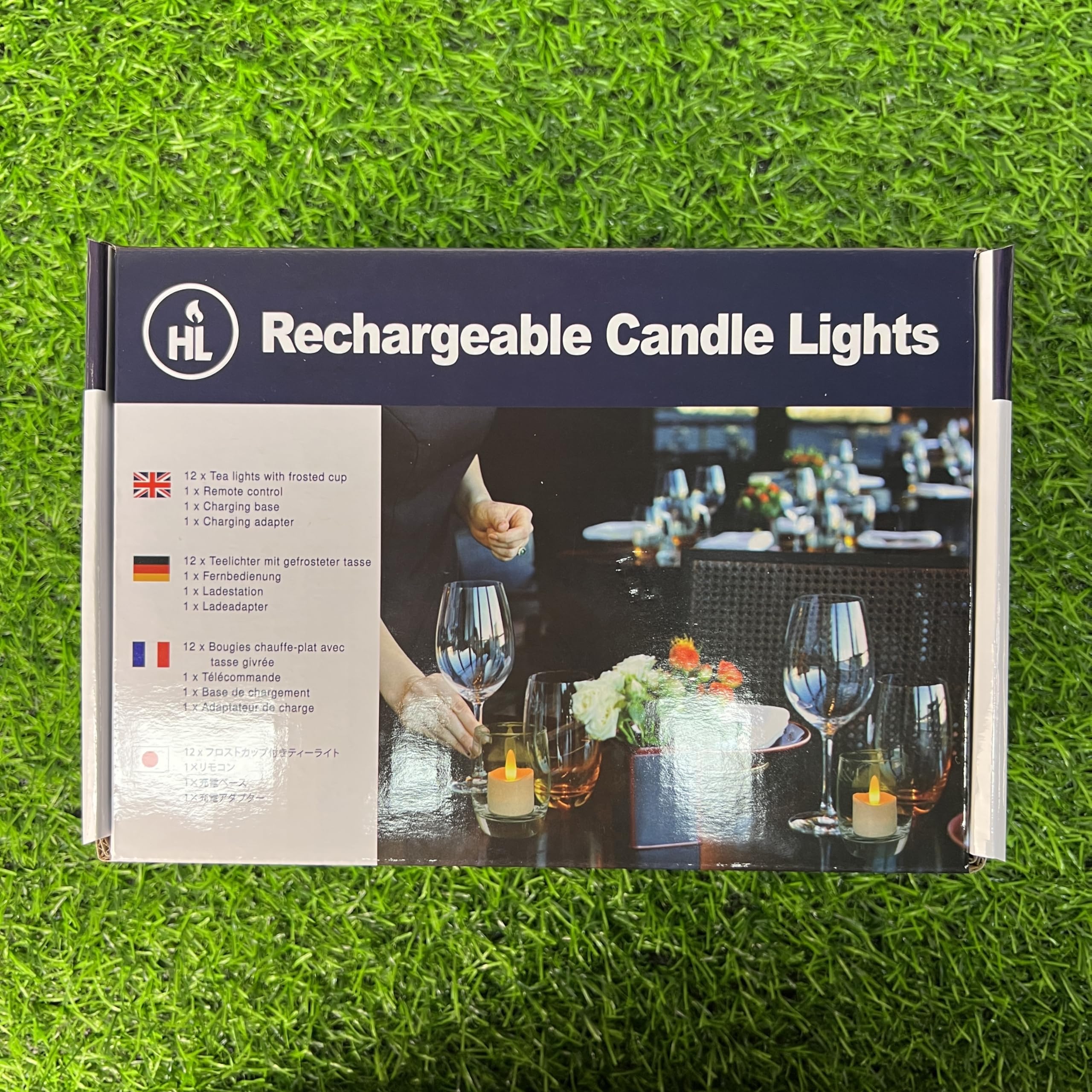 HL candela ricaricabile delle luci del tè con telecomando, candele led fiamma oscillante, Tempo di combustione 100 ore, 2/4/6/8-hours Funzione Timer(12- bianco caldo)