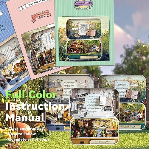 Miniatura 20 de Flever Kit de casa de muñecas en miniatura, habitación creativa con muebles y funda para regalo romántico de San Valentín (notas de campo)