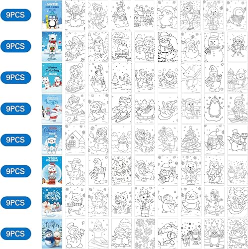 Miniatura 5 de Fulmoon 144 libros de Navidad para colorear para niños, a granel con crayones de animales, oso polar, pingüino, mini, libros de actividades de