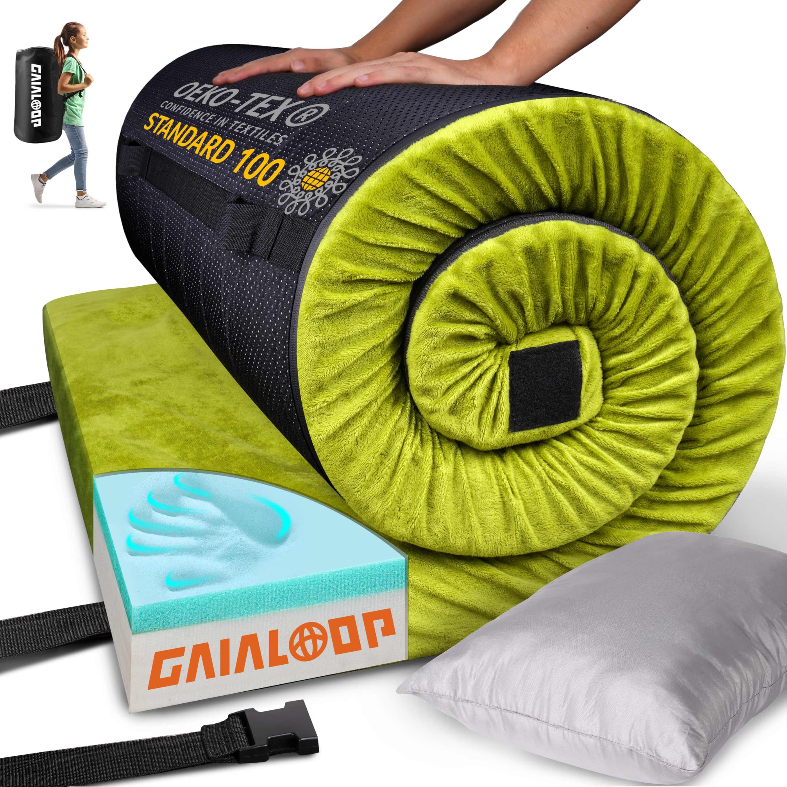 3 Inch GAIALOOP Thick Memory Foam Camping Mattress Sleeping Pad [...