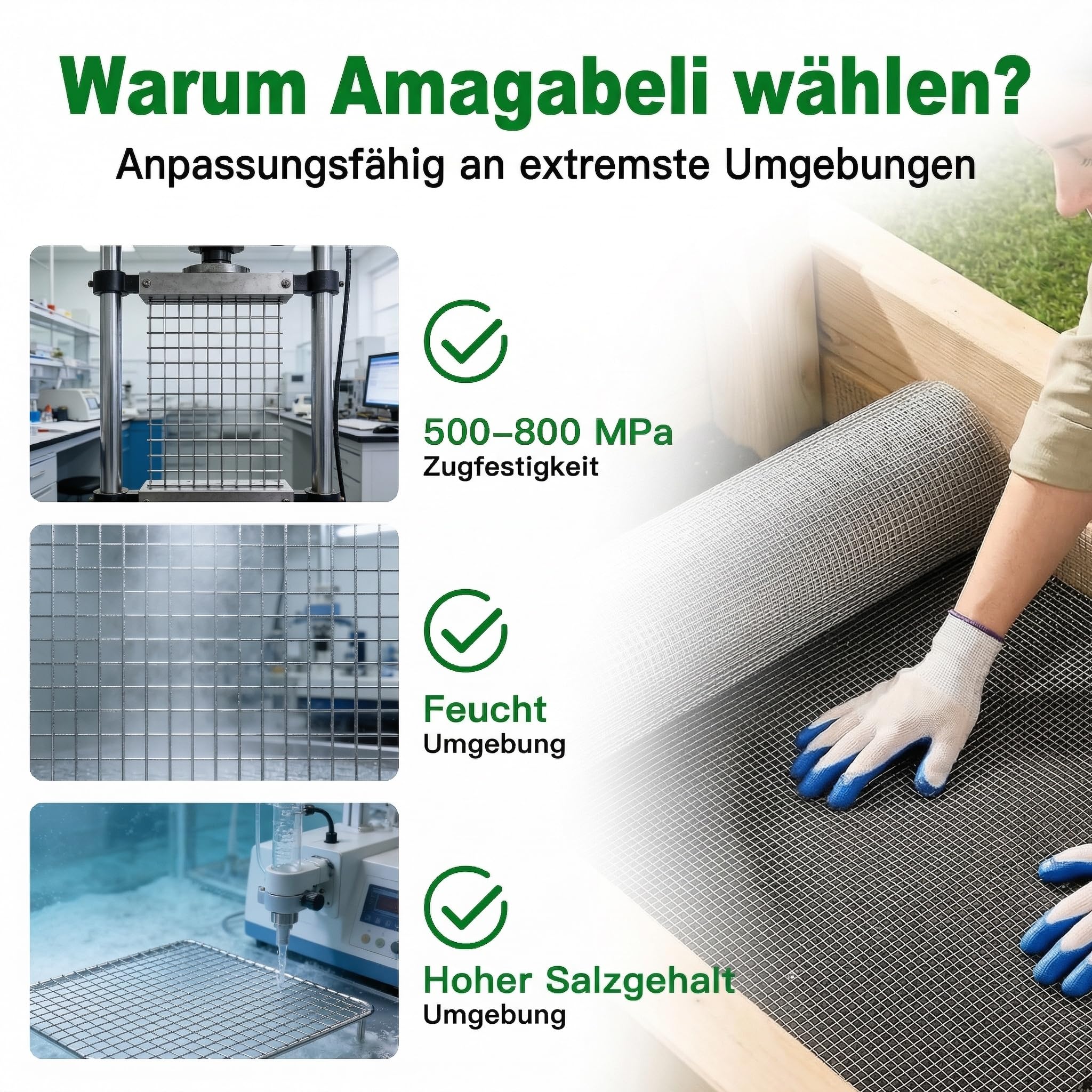 Amagabeli 1,0 X 25 Meter Hasendraht 100cm Volierendraht 12,7 mm Maschenweite Maulwurfgitter Wühlmausgitter Für Hochbeet Zaun Hühnerdraht Maschendrahtzaun Kaninchendraht Drahtgitter Feuerverzinkt