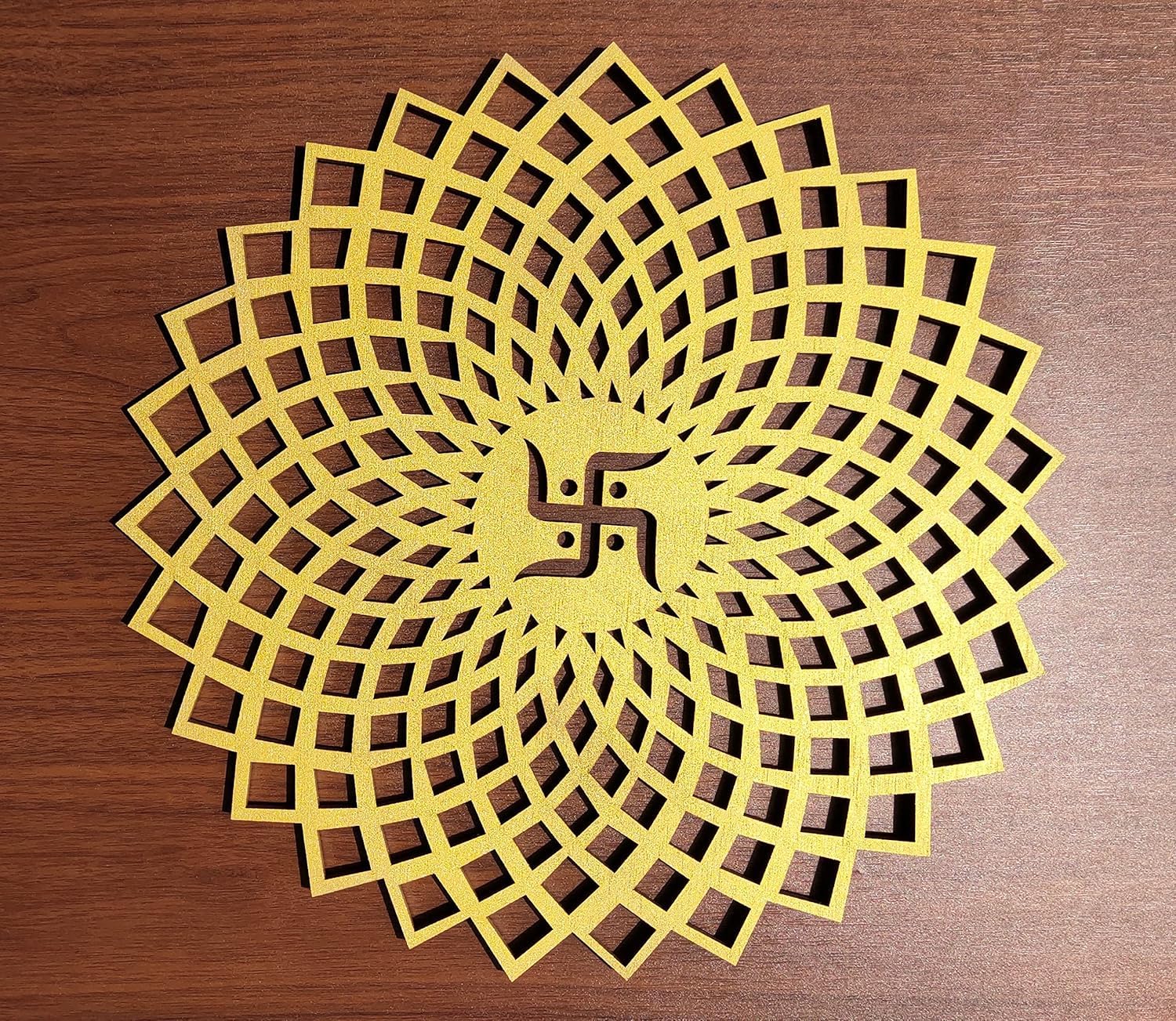 MAYUMI DECOR - SPIRITUAL SWASTIK CHAKRA - Decorative MDF Wooden Spiritual Chakra for Positive Energy, Peace, Prosperity & Good Luck (40CM x 40CM, SWASTIK CHAKRA) 4