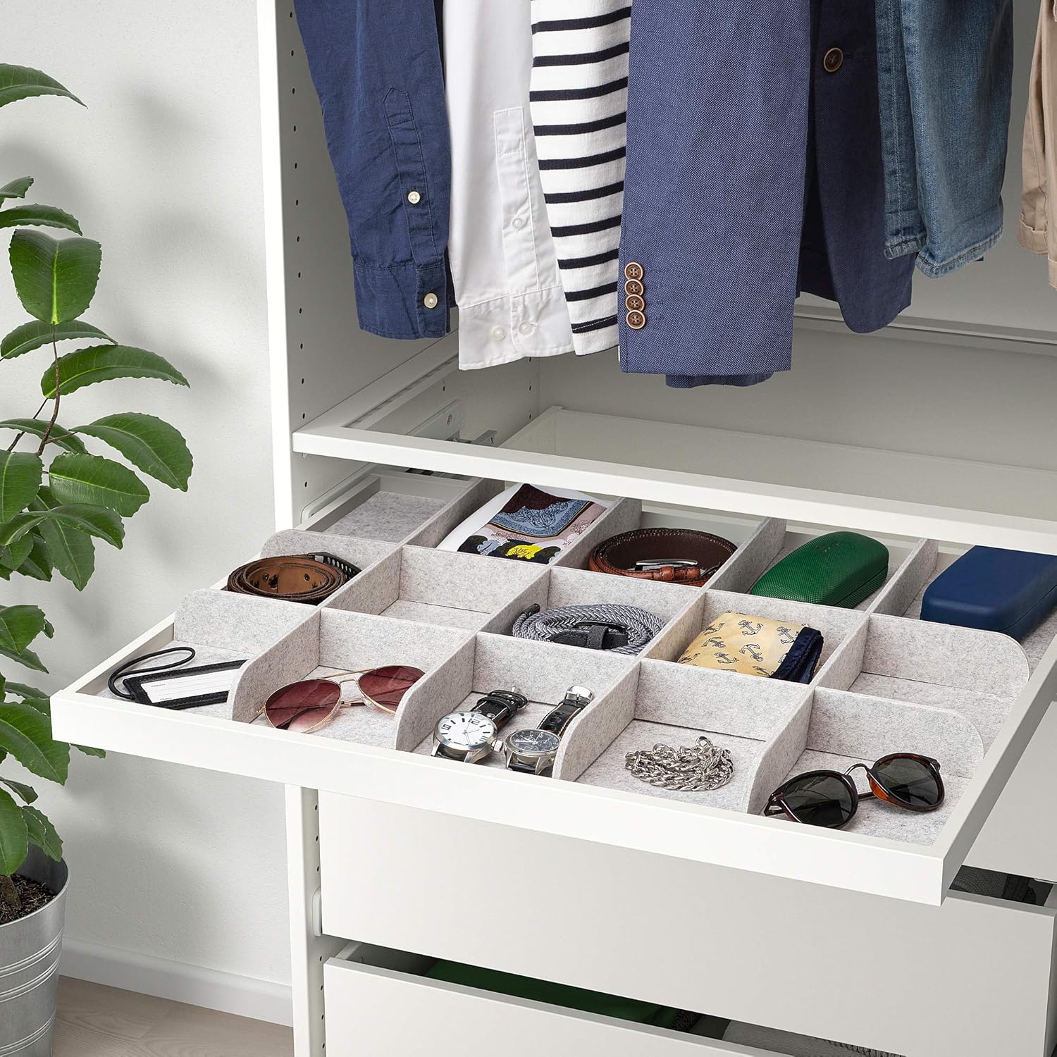 KOMPLEMENT Sliding Tray installed in wardrobe